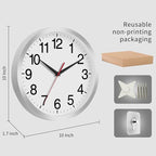 Rohioue Wall Clock Modern 10 Inch Battery Operated Silent Non Ticking Analog - Image 4