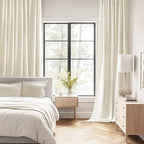 MIULEE Beige White Back Tab Blackout Curtains 90 Inches Long 2 Panels Set - Image 2