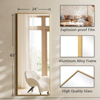 Koonmi 65"x24" Floor Mirror Full Length, Bedroom Floor Body Mirror - Image 5