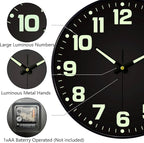 Glow in The Dark Wall Clock Non Ticking, 10 inch Silent Wall Clocks Battery - Image 8
