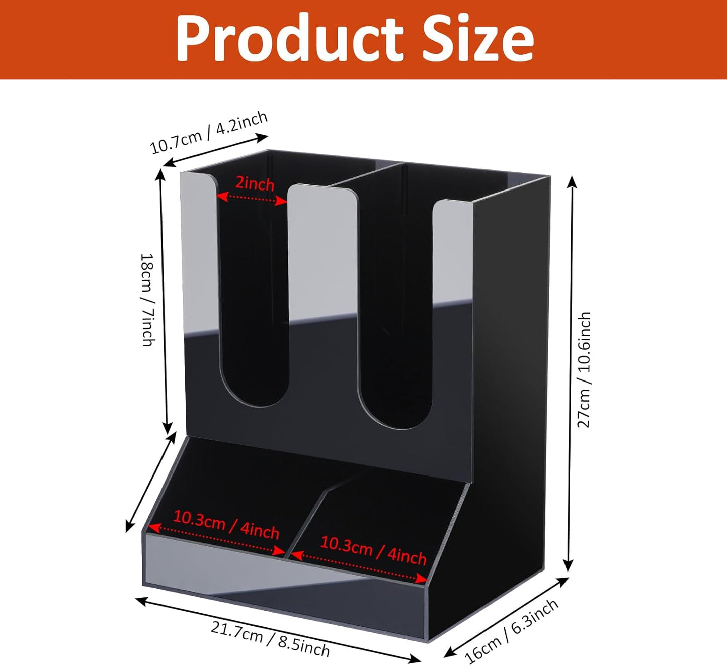 MYITYARD Coffee Station Organizer, 2-Tier Coffee Bar Accessories for Countertop, Acrylic Condiment and Cup Storage Organizer, 4 Compartments, Cup and Lid Holder for Pods, Syrup, Stirrer