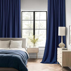 MIULEE Navy Blue Back Tab Blackout Curtains 120 Inch Long 2 Panels Set - Image 2