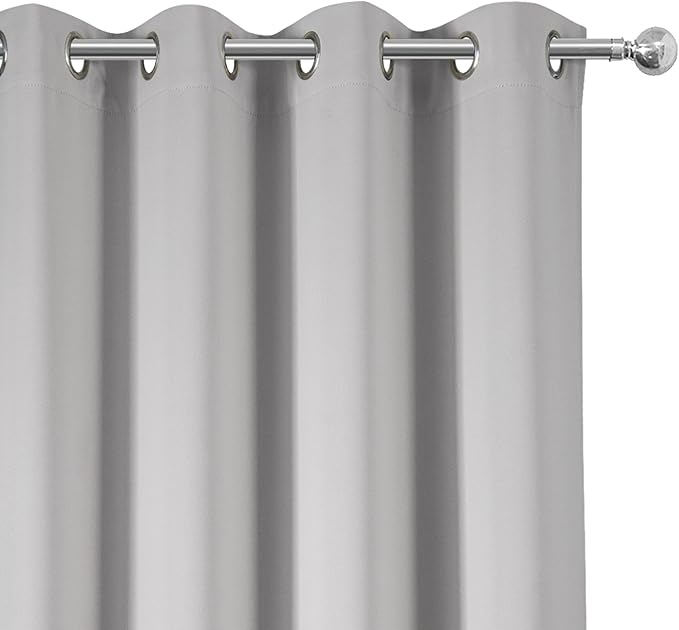LEMOMO Light Grey Blackout Curtains 42 x 63 Inch Length/Set of 2 Curtain - Image 5
