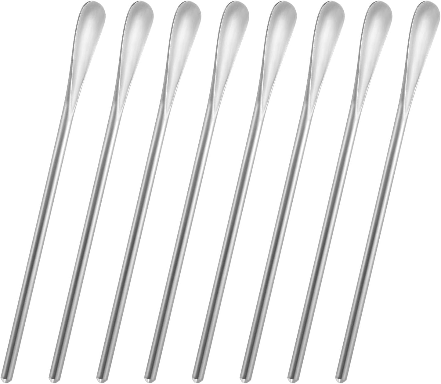 8-Pack6.2" / 15.8cm Stainless Steel Long Handle Stirring & Mixing Spoon – Reusable Bar Tool for Coffee, Tea, Iced Drinks & Cocktails