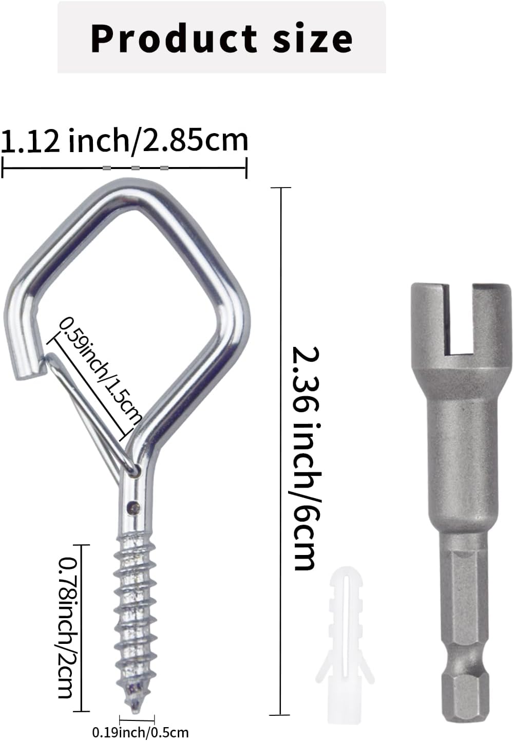 50 PCS Sliver Eye Screw Hooks for Hanging Heavy Duty with Safety Buckle.Metal Ceiling Hooks for Hanging Plants Cup Wind Chime Bird Feeders Patio Lights at Indoor&Outdoor