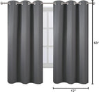 LEMOMO Grey Blackout Curtains 42 x 63 Inch Length/Set of 2 Curtain - Image 10