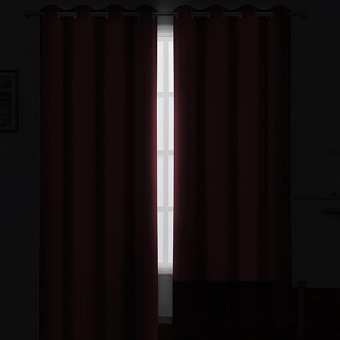 LEMOMO Burgundy Red Thermal Blackout Curtains/42 x 95 Inch/Set of 2 Panels Room - Image 3