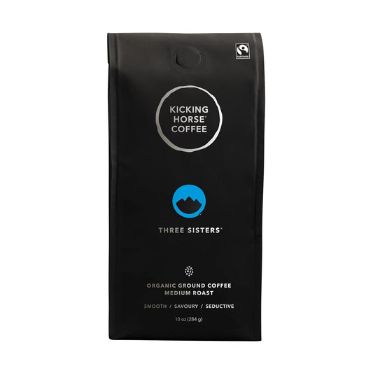 Three Sisters, Kicking Horse Coffee, Medium Roast, Ground, 10 oz - Certified Organic, Fairtrade, Kosher Coffee