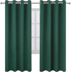 LEMOMO Blackout Curtains 66 x 72 Inch Long Dark Green Curtains Set of 2 Panels - Image 2