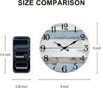 JoFomp 8 Inch Wooden Wall Clocks Battery Operated, Silent Wall Clock Non Ticking - Image 2