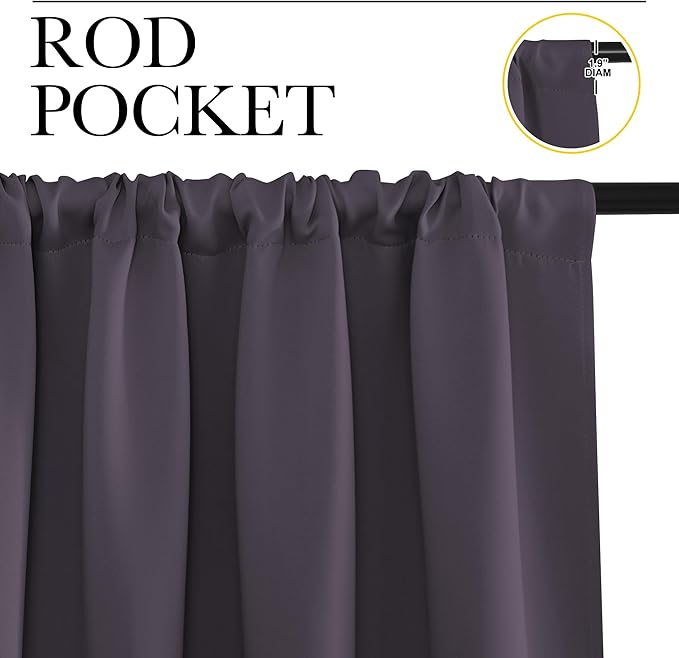 NICETOWN Blackout Curtains for Living Curtains, 2 Panels, 42 by 72, Room - Image 2