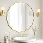 WallBeyond Round Wavy Mirror for Wall Decorative 28 inch, Modern Round Mirror by WallBeyond