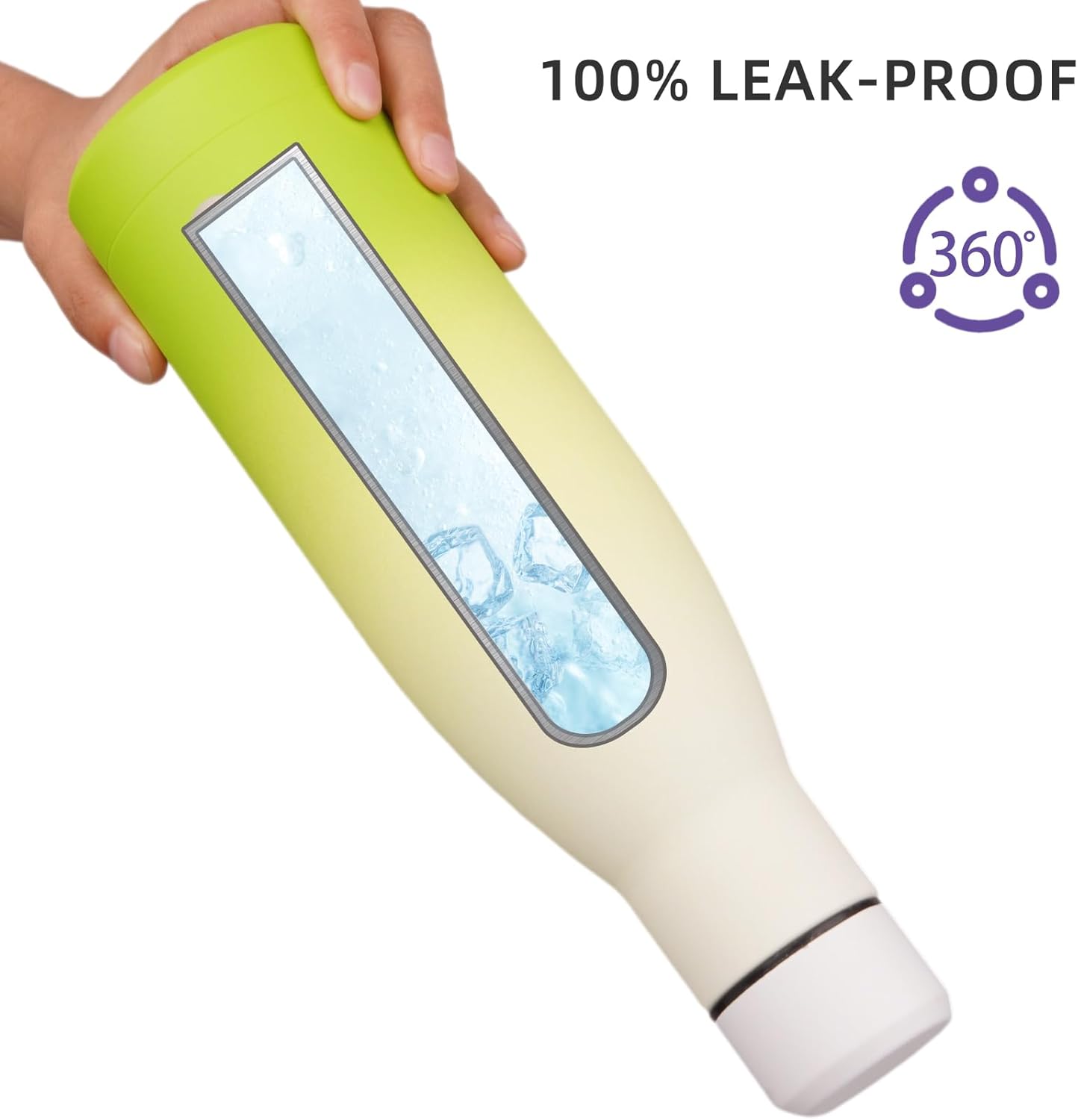 BJPKPK Insulated Water Bottle 17oz Stainless Steel Water Bottles Dishwasher Safe Reusable Metal Thermos Keep Cold and Hot,Elegant Green