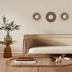 Retor OLD Gold Mirrors for Wall Pack of 3. Round. More Contemporary Sense.Rays - Image 2