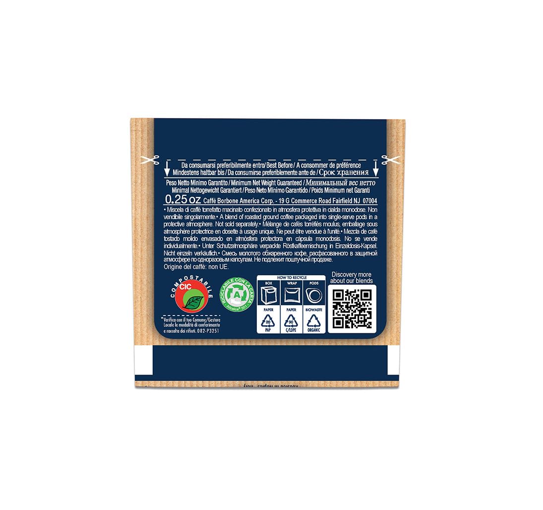 Caffe Borbone Espresso Paper Pods (50 Count) - Variety Pack, Single-Serve ESE Pods Roasted in Italy