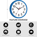 Rohioue Wall Clock Modern 8 Inch Battery Operated Silent Non Ticking Small - Image 3