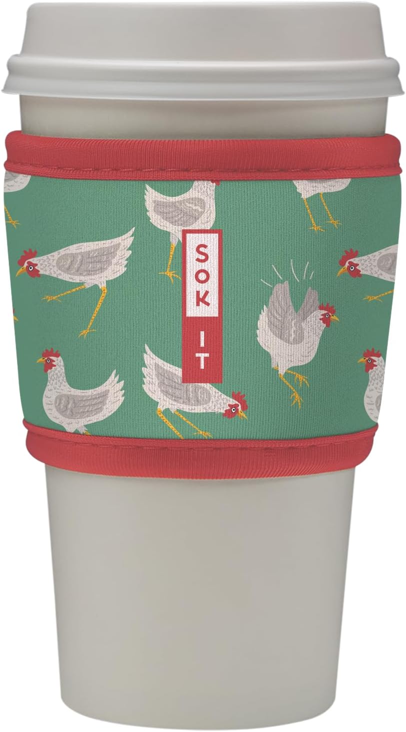 Sok It HotSok Coffee & Tea Reusable Insulated Neoprene Cup Sleeve (Flew The Coop)