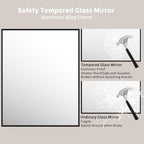LOAAO 40"X32" Black Rectangle Bathroom Mirror Wall, Matte Black Aluminum Alloy - Image 5