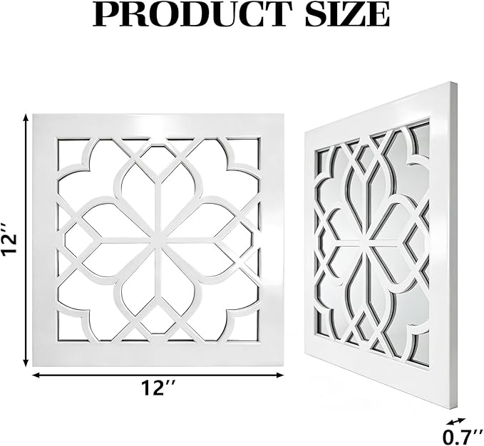 Set of 2 Boho Square Wall Mirrors - Image 2
