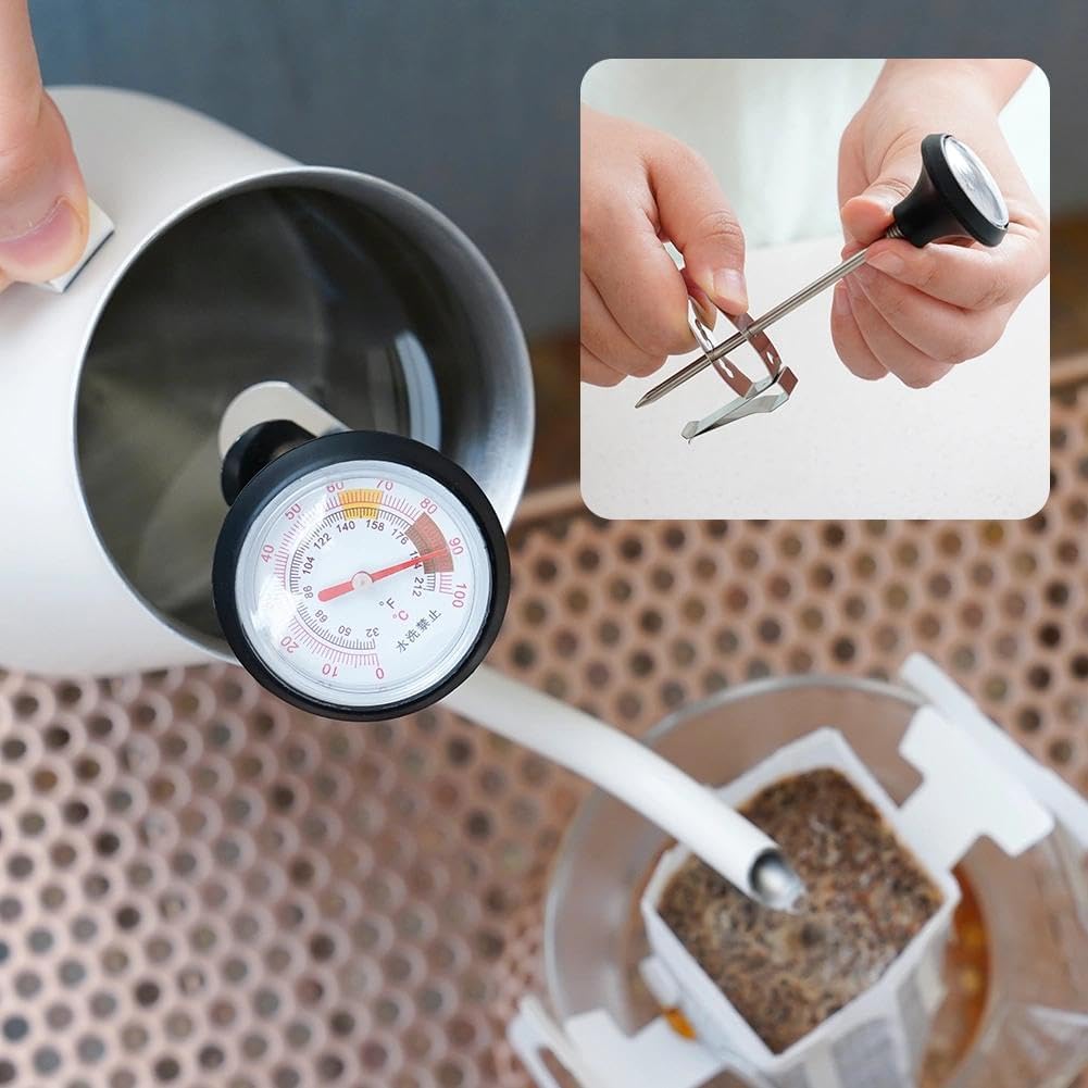 watchget Instant Read Coffee Thermometer with 1.5-Inch Dial & 5.3-Inch Probe, Ideal for Coffee Drinks and Chocolate Milk Foam, Precision Temperature Measuring Tool
