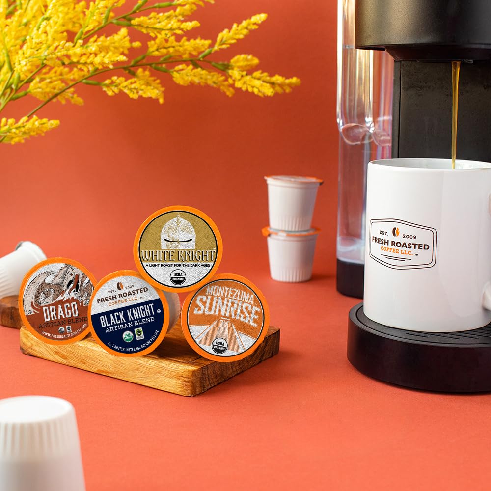 Fresh Roasted Coffee, Organic Artisan Blend Variety Pack | USDA Organic, Kosher | K-Cup Compatible, 96 Pods