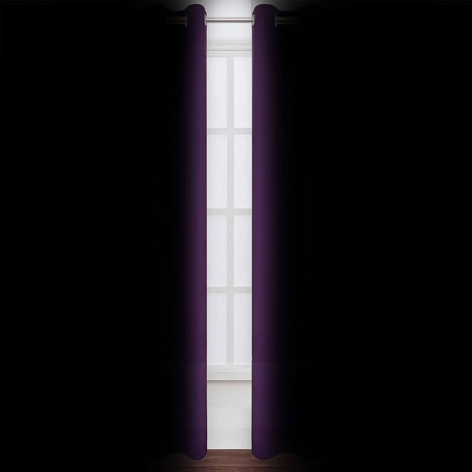 LEMOMO Blackout Curtains 42 x 84 Inch/Purple Curtains Set of 2 Panels/Room - Image 3