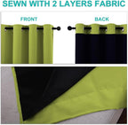 NICETOWN 100% Blackout Curtains 45 inches Long, Fresh Green, 1 Pair, 52 inches - Image 5