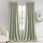 MIULEE Back Tab Sage Green Curtains 108 Inch Long 2 Panels Set - Image 9