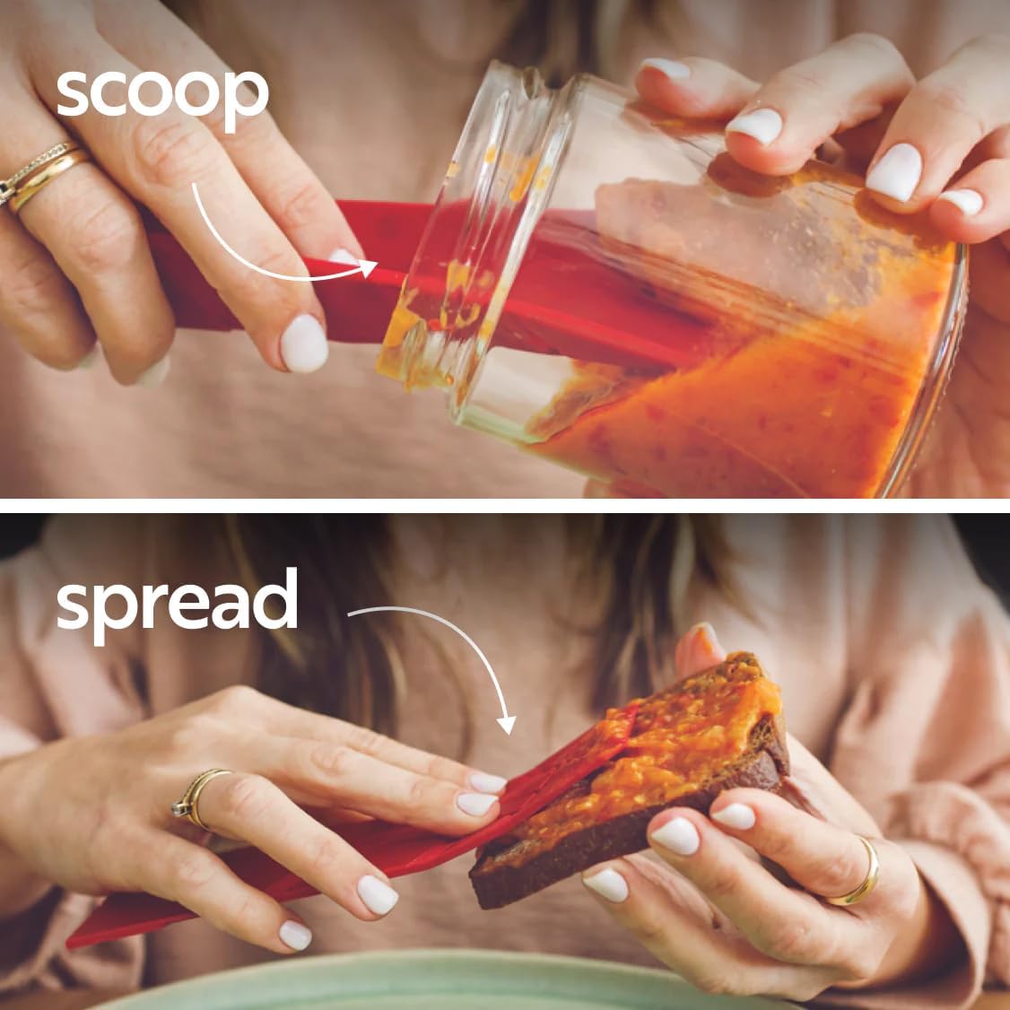 POLYGONS FLAT 3-IN-1 FOLDING MEASURING SPOONS | 2 Spoons with 6 Different Sizes (Yellow)