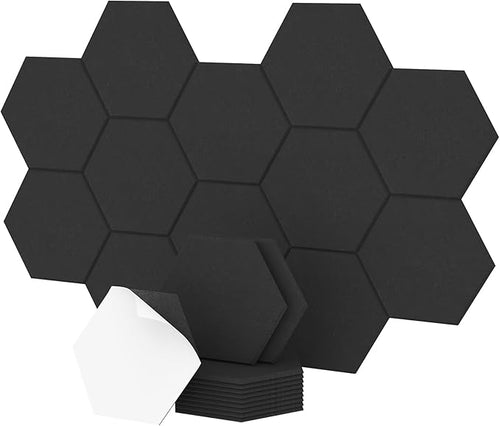 12 Pack Hexagon Acoustic Panels, TONOR 12"x 10"x 0.4" High Density Sound Proof by TONOR