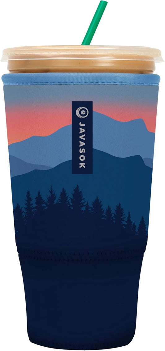Sok It JavaSok Iced Coffee & Cold Soda Insulated Neoprene Cup Sleeve (Blue Ridge, XXLarge: 44-48oz)