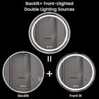 Round LED Bathroom Mirror with Lights, Backlit & Front Lighted, Wall-Mounted - Image 5