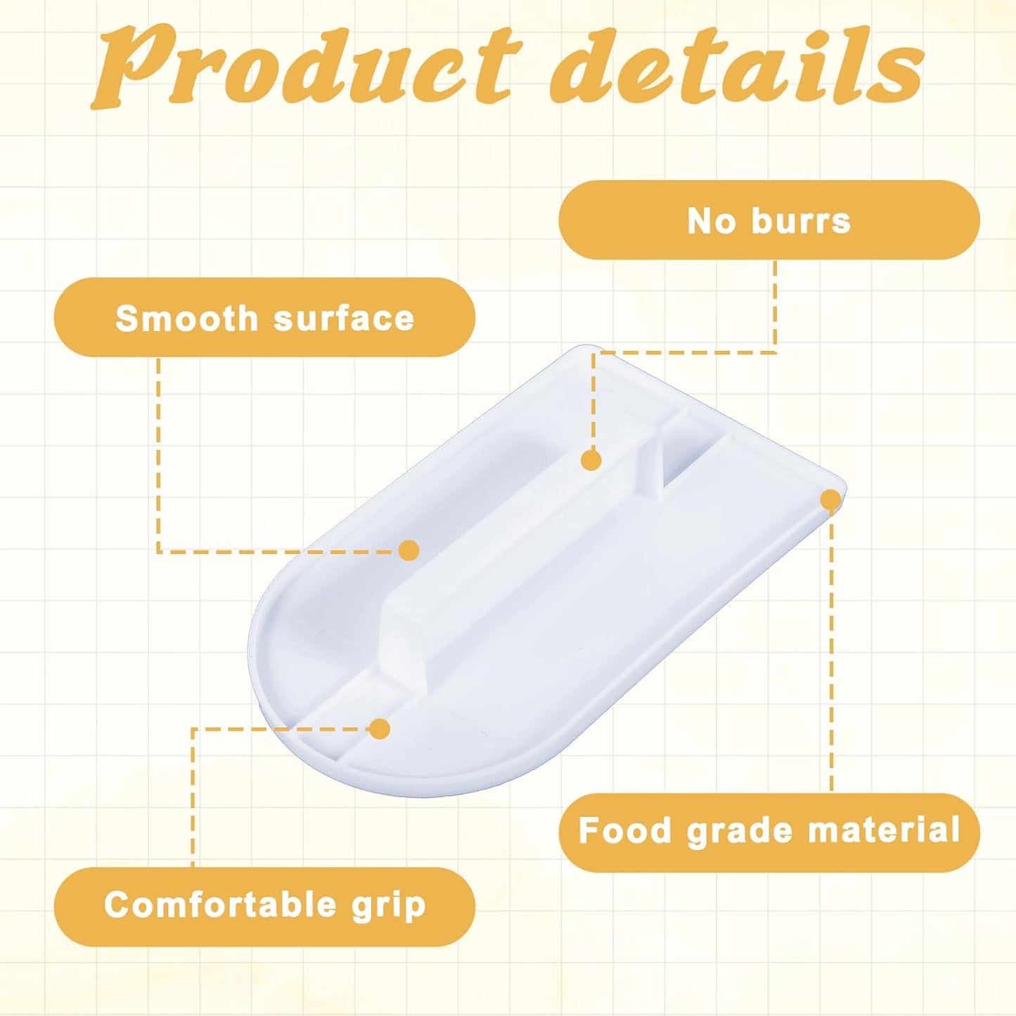 2Pcs White Plastic Fondant Icing Smoother Polisher Icing Scraper Paddle Tool Paddle Fondant Polisher Finisher Sugarcraft Cups for Cake Decoration Sugarcraft Paddles Sculpting and Modeling Tools