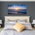 Wapluam Beach Wall Art Blue Sea Coastal Sunset Natural Scenery Picture Print On - Image 6