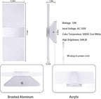 TRLIFE Modern Wall Sconces Set of 2, Wall Sconce Plug in 12W LED 6000K Cool - Image 4