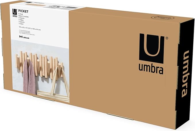 Umbra Picket Wall-Mounted Coat Rack Rail Hook - Image 16