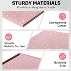Peg Board, 4 Pack Metal Pegboard Panels Pink Pegboards Wall Organizer - Image 4