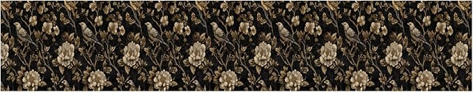 Brown Floral Wall Border 196x4 Inch Peel and Stick Vintage Botanical Wallpaper - Image 8