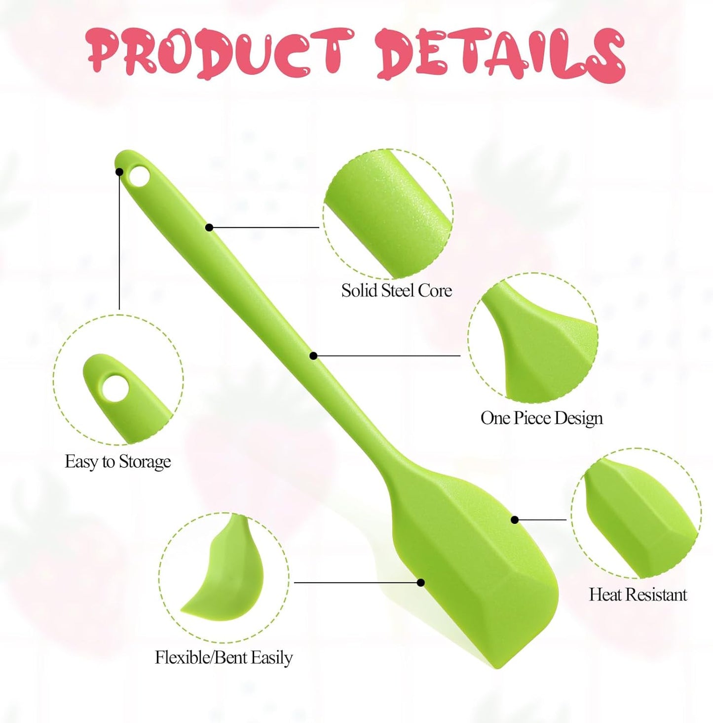 24 Pieces Small Silicone Spatulas, 8.3 inch Heat-Resistant Scrapers Rubber with Stainless Steel Core Baking Mixing Tool Seamless Spatula for Kitchen Cooking Cake Cream (6 Colors)