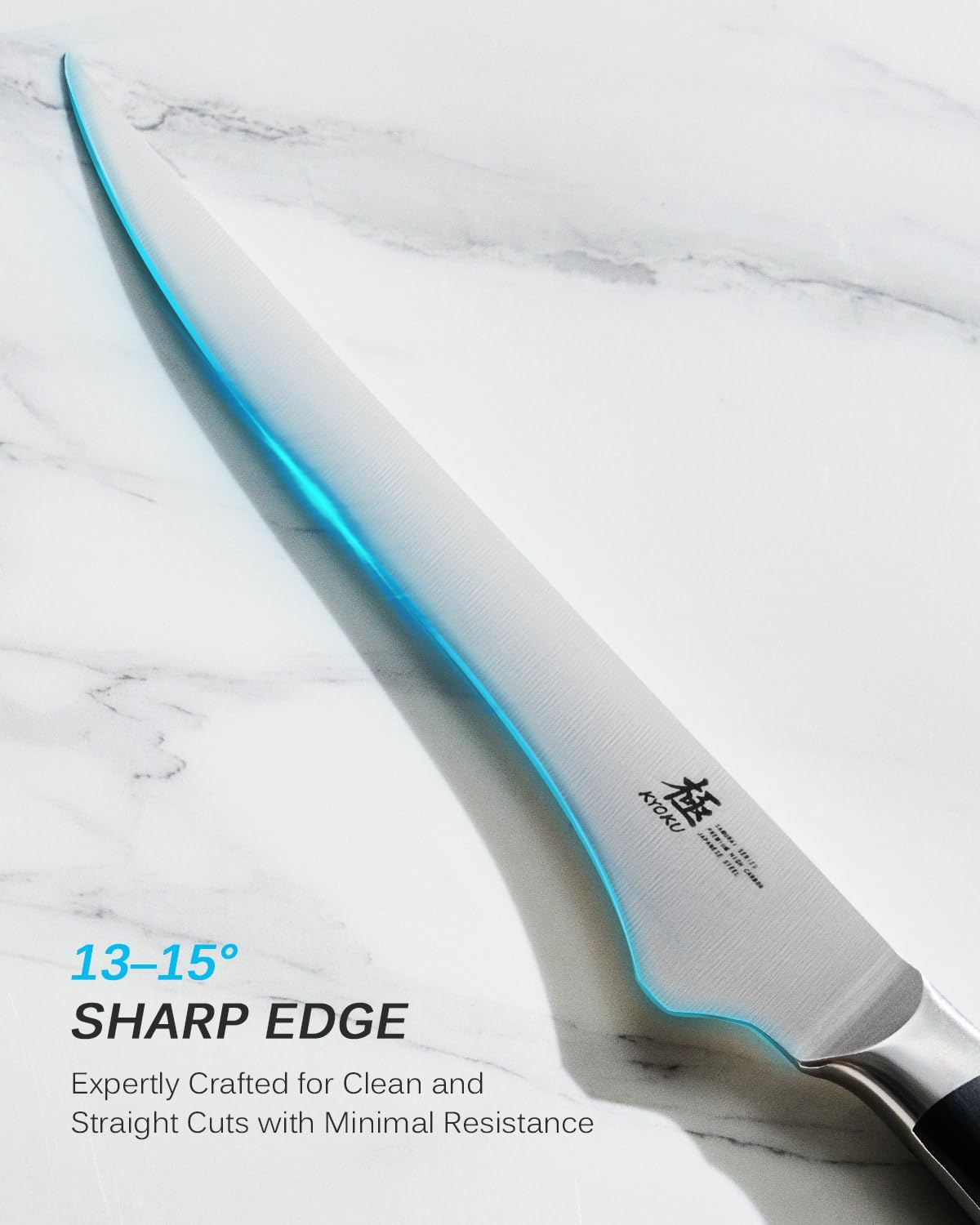 KYOKU 6.5" Boning Knife for Meat Cutting, Samurai Series Filet Knife with Pakkawood Handle, Japanese High Carbon Steel, Full Tang Kitchen Knife for Lamb Chop Pork Shoulder with Sheath and Case