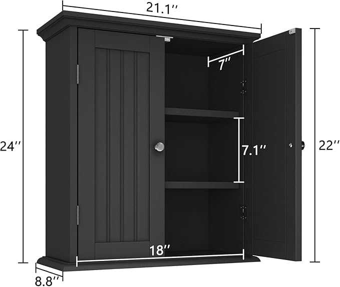 ChooChoo Bathroom Wall Cabinet Set of 2, Over The Toilet Space Saver Storage - Image 3