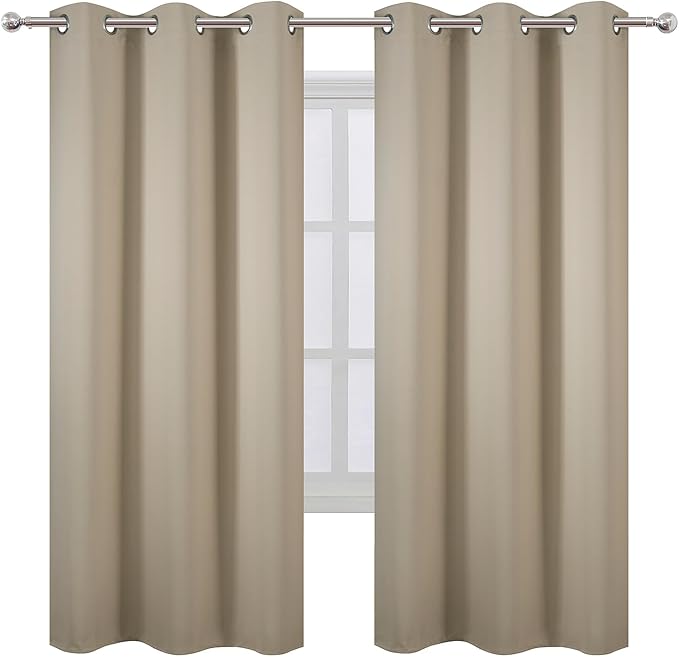 LEMOMO Beige Thermal Blackout Curtains/42 x 72 Inch/Set of 2 Panels Room - Image 2