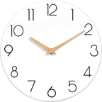 cicininc Wall Clock, 14 Inch Wooden Silent Non-Ticking, Decorative Battery by CICININCOfficial