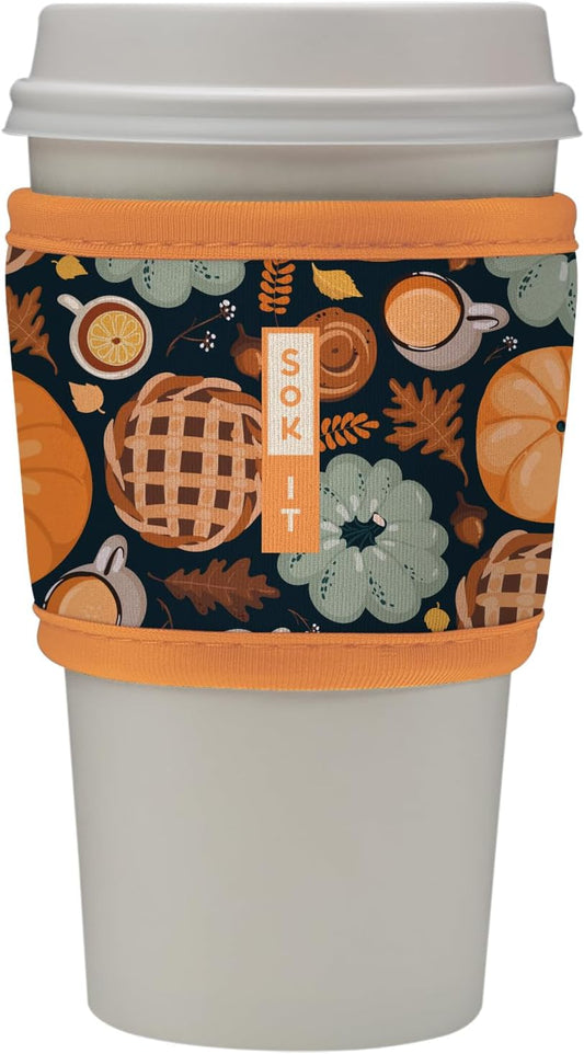 Sok It HotSok Coffee & Tea Reusable Insulated Neoprene Cup Sleeve (Give Thanks)