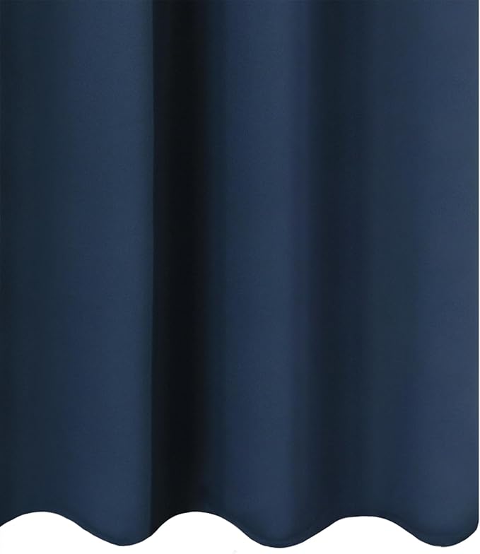 LEMOMO Blackout Curtains 52 x 120 Inch Long Navy Blue Curtains Set of 2 Panels - Image 8