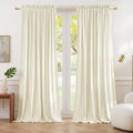 NICETOWN Ivory White Velvet Curtains 84 inches, Luxury Sound Reducing Heavy by NICETOWN