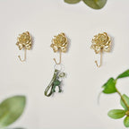 Gold Decorative Wall Hooks for Hanging, Cute Resin Flower Bow Coat Hooks - Image 2