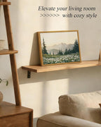 InSimSea Framed Canvas Wall Art, Vintage Floral Wildflowers Mountains Prints - Image 3