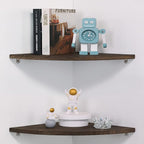 JORIKCHUO 10 inch Corner Wall Shelf, Round End Wall Mounted Floating Corner by JORIKCHUO