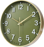 HZDHCLH Wall Clocks Battery Operated, Wall Clock Green Gold, 12 inch Wall Clock - Image 3